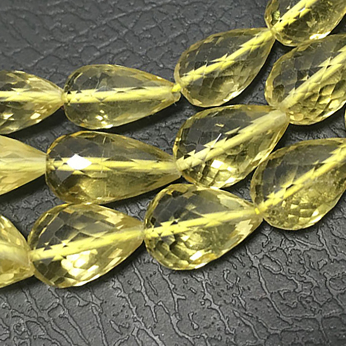 7 hot Inches Lemon Quartz Faceted Octagon Beads Natural Gemstone Center Drill Beads Line Strand | Genuine Lemon Beads | 8x12x6 to 6x9x4 mm